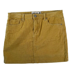 Mignon Jeans Corduroy Mini Skirt Women's Large Yellow MSR1302